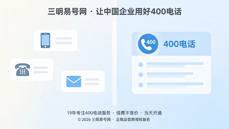 联系方式分散发布与统一展示两种状态对比的扁平插画